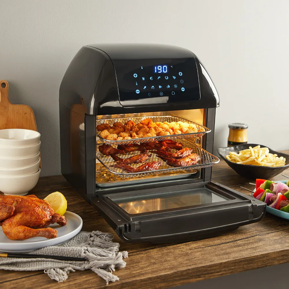 Air Fryer Oven Toaster 12L 1500W Rotisserie and Dehydrator With LED Digital Touchscreen 16-in-1 Countertop Oven