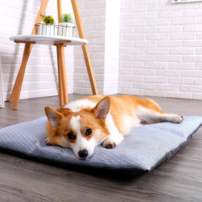 HOOPET Summer Cooling Pet Dog Mat Ice Pad Dog Sleeping Mats For Dogs Cats Pet Cool Cold Silk Bed For Dog