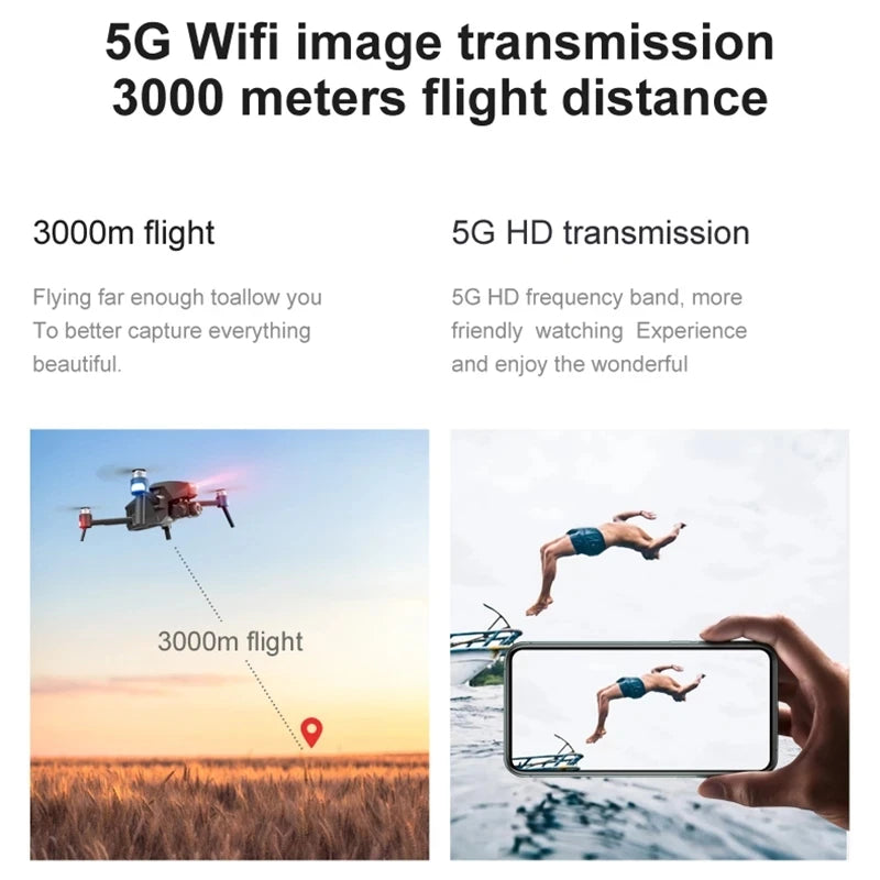 Drone 4K Profesional GPS Drones 6K 2 Axis Gimbal Professional Camera Quadcopter with Camera RC 3KM Brushless 5G WiFi FPV Dron