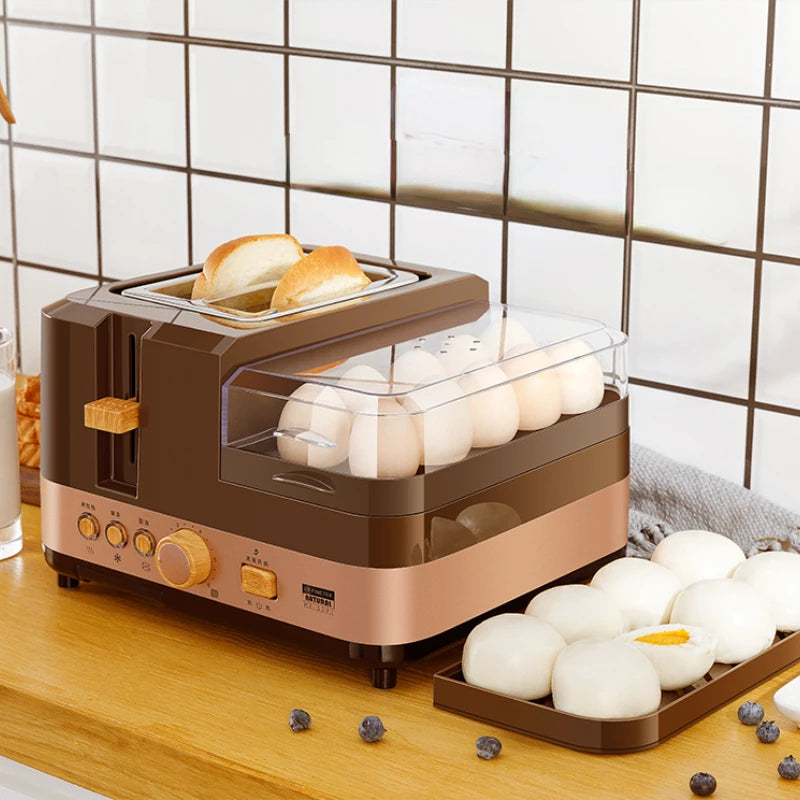 220V Toaster Breakfast Machine Cooking Multi-Functional Household Four-in-One Toaster Commercial Sandwich Machine Toaster