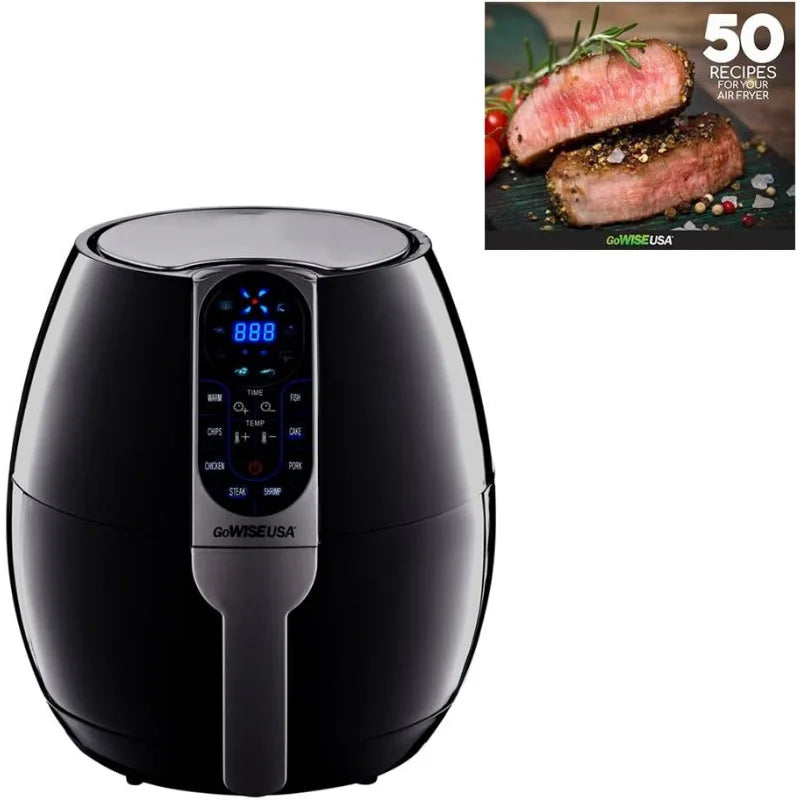 3.7 quart programmable air fryer with 8 cooking presets, multiple functions, improve your cooking skills, smart air fryer