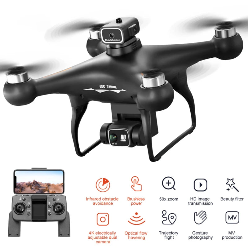 Drone 8K Profesional ESC HD FPV Dron With 4K Camera RC Quadcopter Helicopter Obstacle Avoidance Aerial Photography UAV S116 Toys