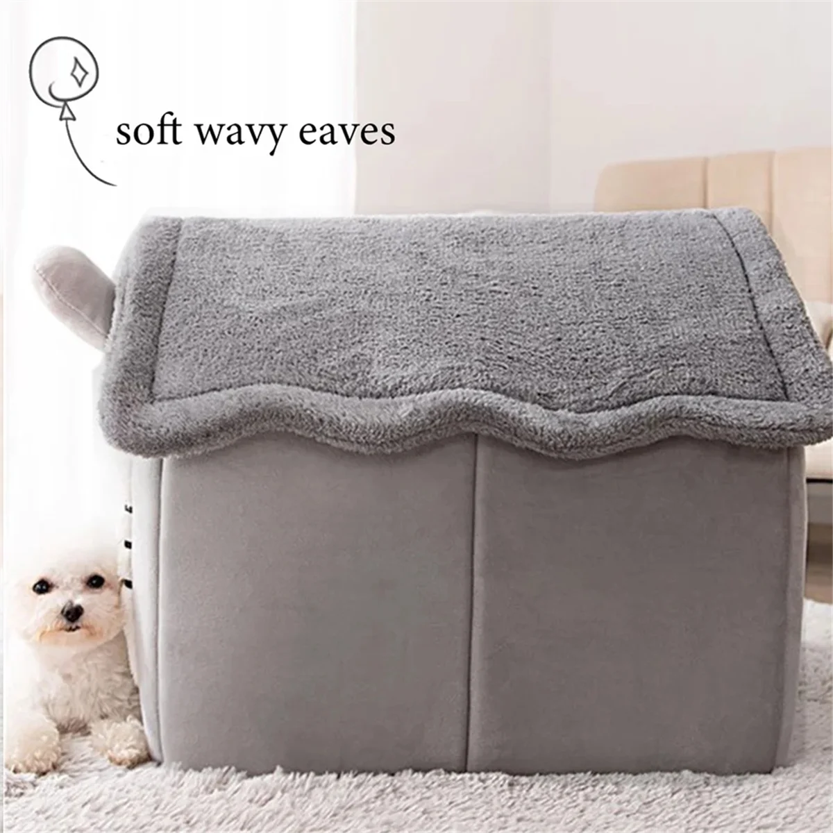 Cat/Dog Bed Removableand Washable Foldable Pet Sleepping Bed Cat House Kennel for Dog House Indoor Cat Nest L