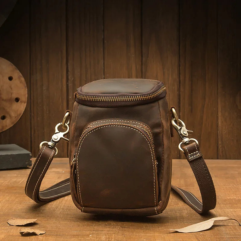 Fashion Tren Small Bag For Men Real Leather Shoulder Crossbody Bag Multifunction Fanny Waist Pack Belt Wearing Phone Bag ﻿2025