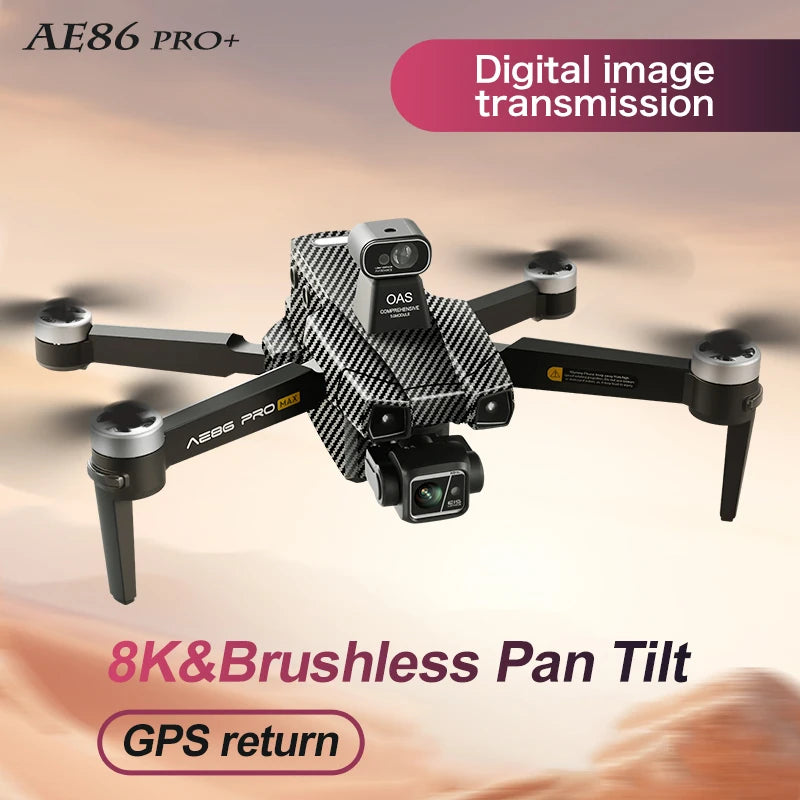 AE86 Pro Max GPS Profesional 8K Drone HD FPV Dron 4K Camera RC Quadcopter Obstacle Avoidance Foldable Helicopter Aerial Aircraft