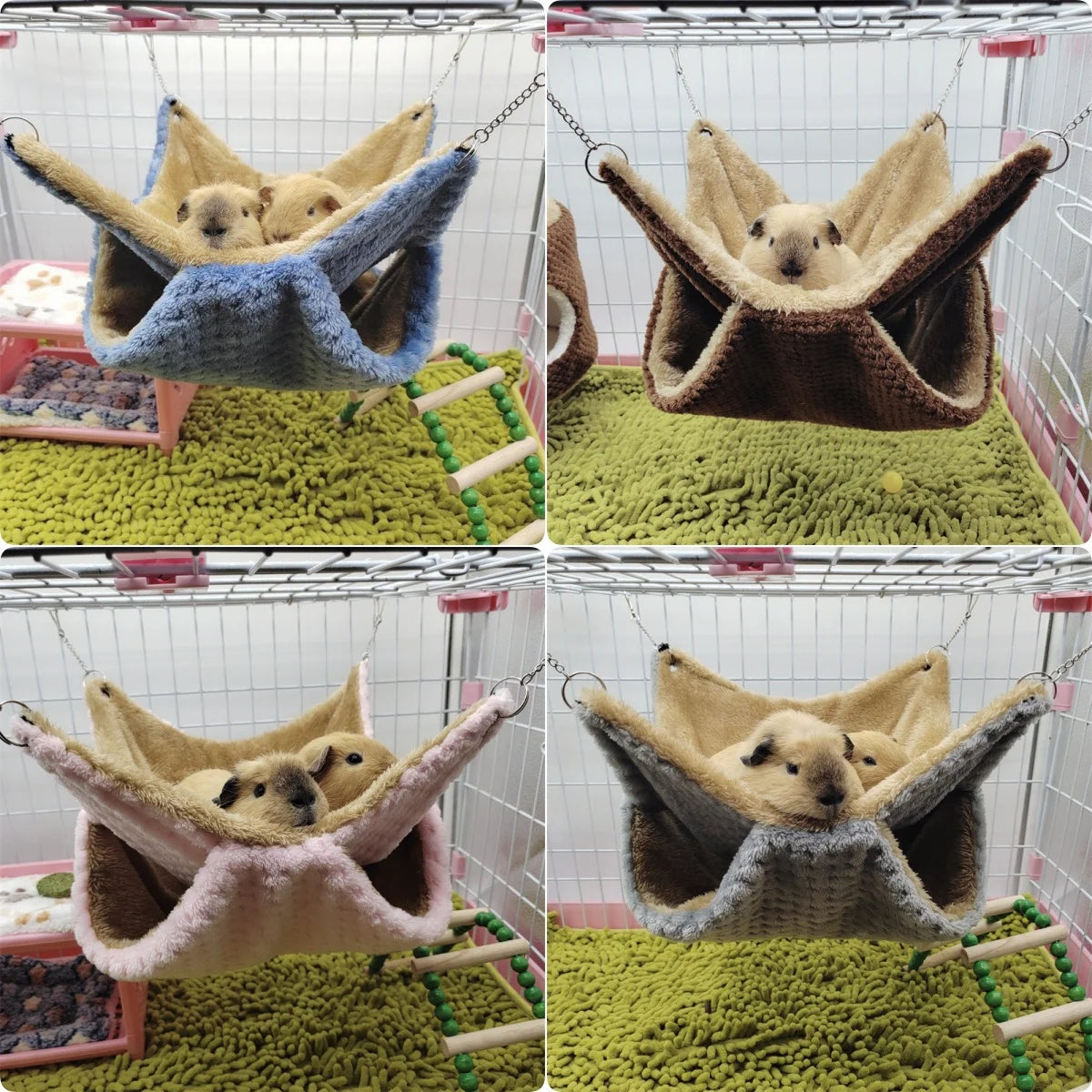 Pet Hammock Double-layer Plush Soft Winter Warm Hanging Nest Sleeping Bed Small Pets Hamster Squirrel Chinchilla House