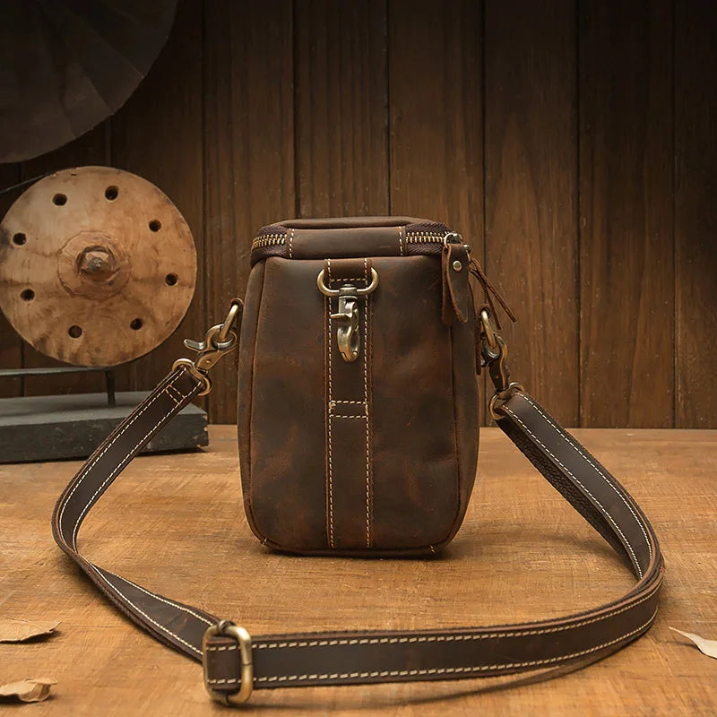 Fashion Tren Small Bag For Men Real Leather Shoulder Crossbody Bag Multifunction Fanny Waist Pack Belt Wearing Phone Bag ﻿2025